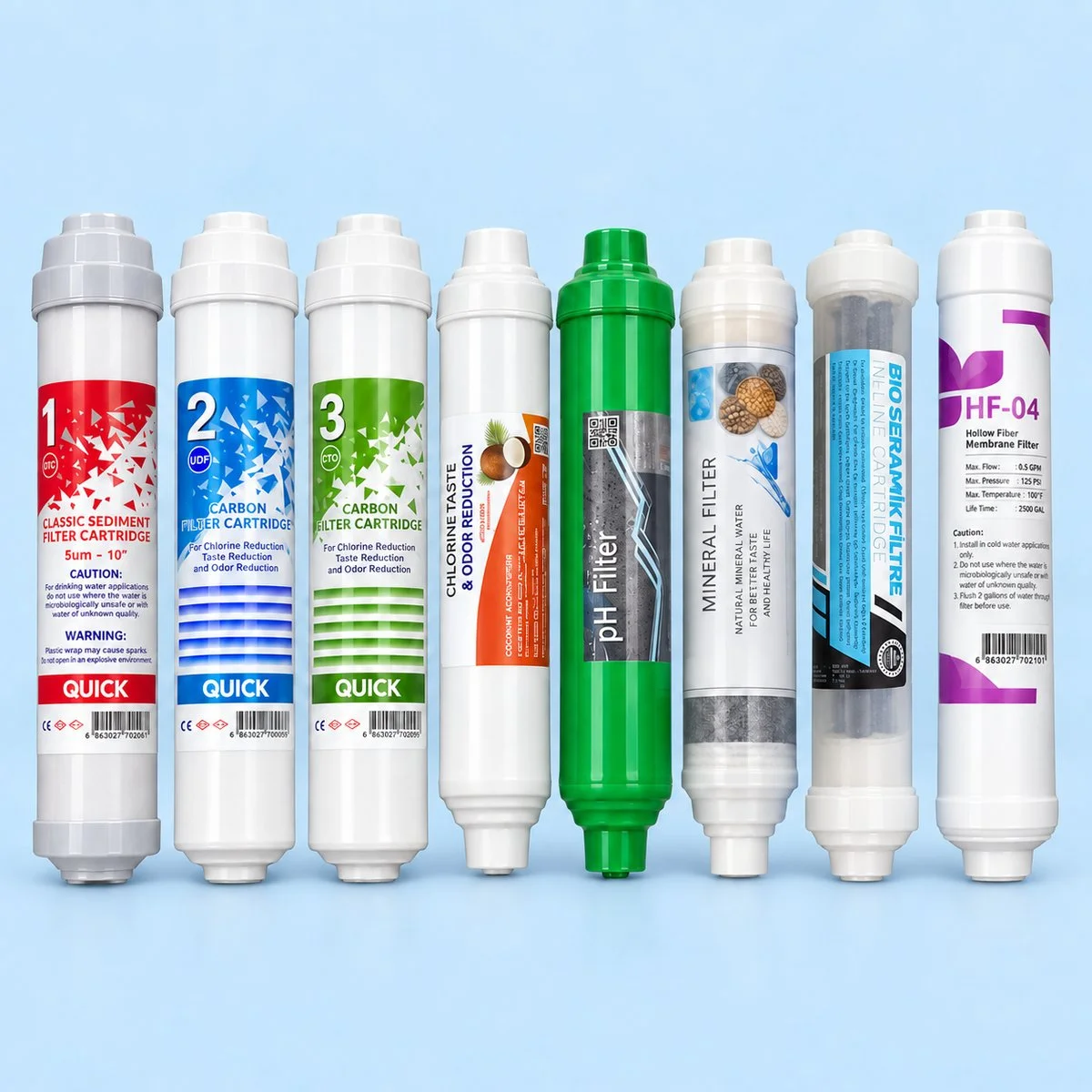 Quick 8'li Filtre Seti (pH, Mineral, Bio Seramik, HF-04)